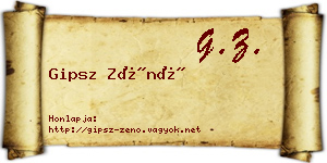 Gipsz Zénó névjegykártya